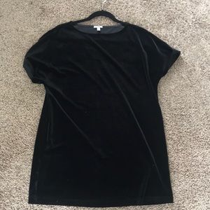 Black velvet t-shirt dress